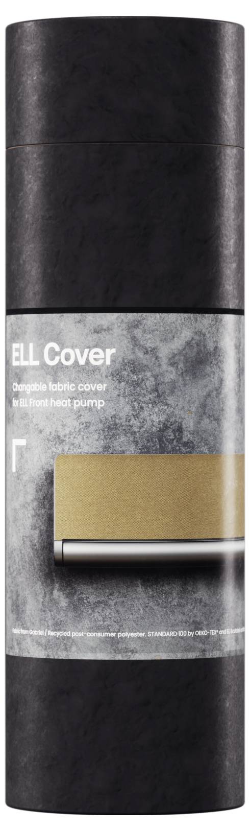 Čierne valcovité balenie s nápisom 'ELL Cover' a obrázkom krytu radiátora.