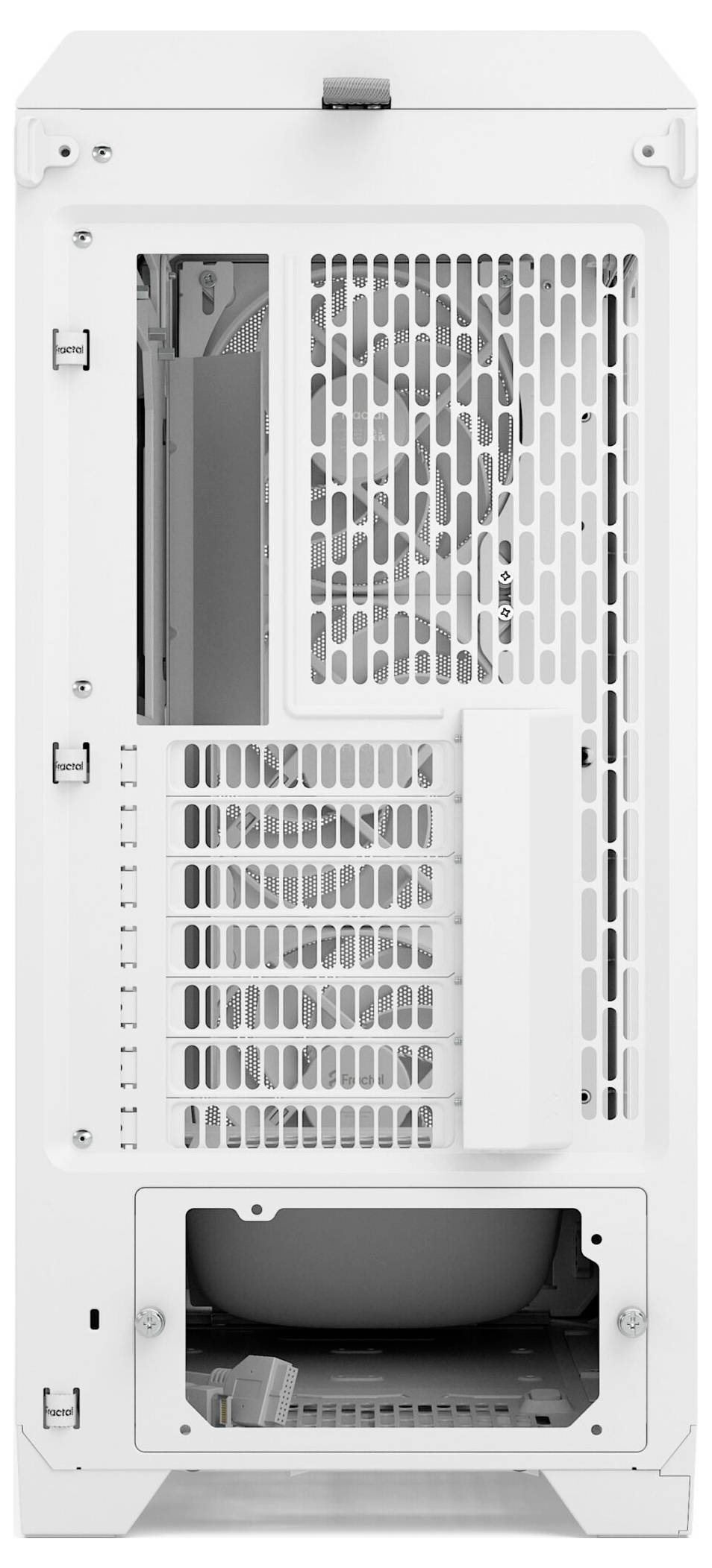 Fractal Design FD-C-MES3A-04 tower PC skrinka biela bočné okno, prachový filter, 3 predinštalované ventilátory-6