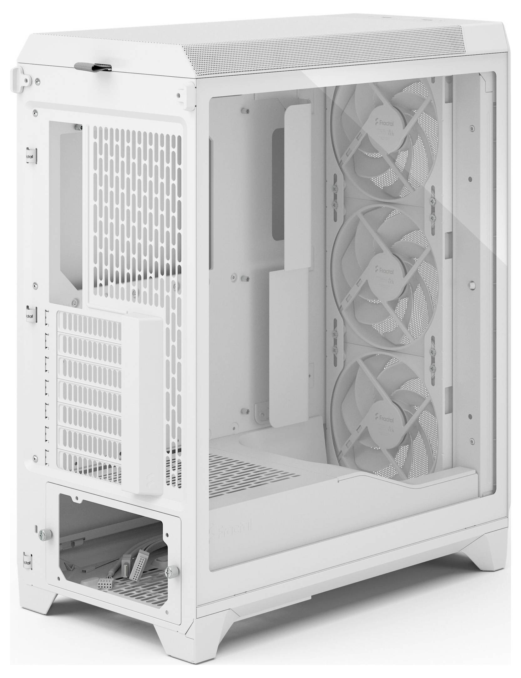 Fractal Design FD-C-MES3A-04 tower PC skrinka biela bočné okno, prachový filter, 3 predinštalované ventilátory-9
