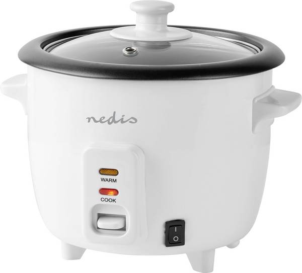 Nedis KARC06WT varič ryža biela nepriľnavý povlak, indikátor