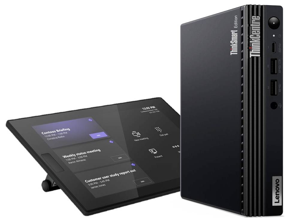 Lenovo ThinkSmart Tiny Kit + Conferentiesysteem LAN (10/100/1000 MBit/s), USB-A 3.1 Gen 1, USB-A 3.2 Gen 2 Zwart