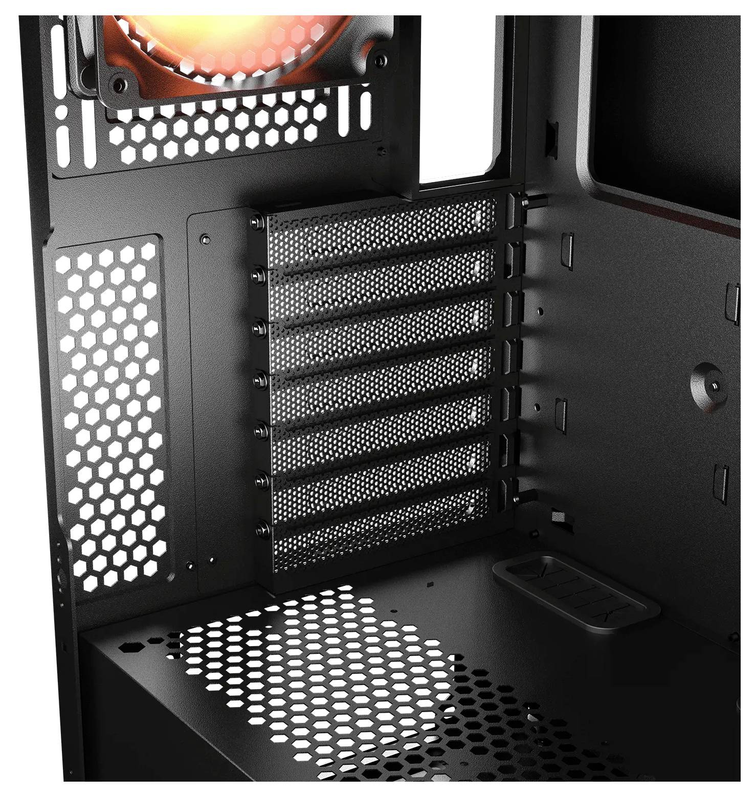 Cougar CGR-5YA2B-RGB midi tower PC skrinka viacfarebná 2 predinštalované ventilátory-3