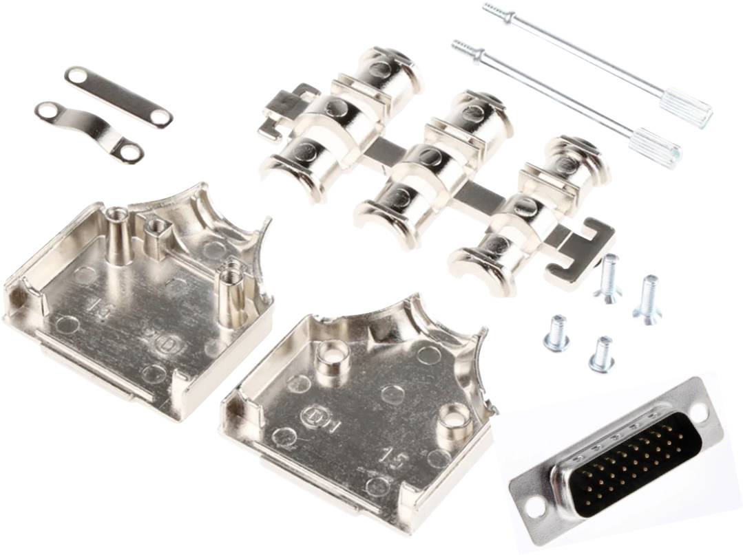 MH Connectors MHDM15-HD26MS-K sada D-SUB zásuvková lišta 180 ° Pólov: 15 spájkovaný 1 ks-0