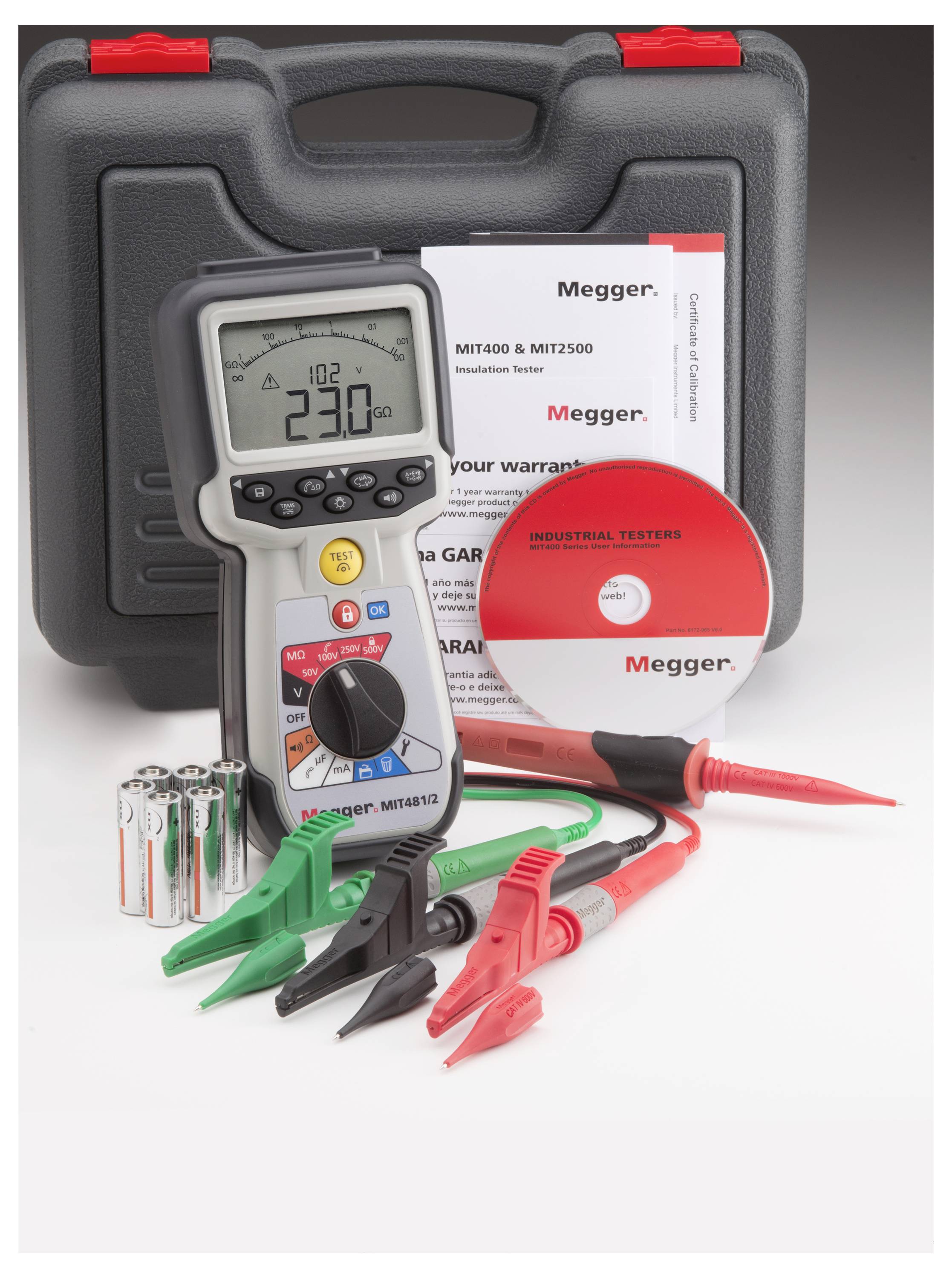 Megger MIT481/2 tester izolácií 50 V, 100 V, 250 V, 500 V, 100 GΩ-1