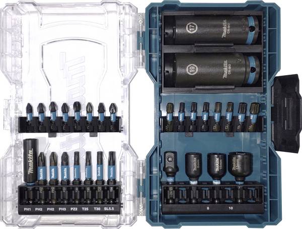 Makita  súprava rázových orechov, palcový, 1/4" (6,3 mm), E-22903