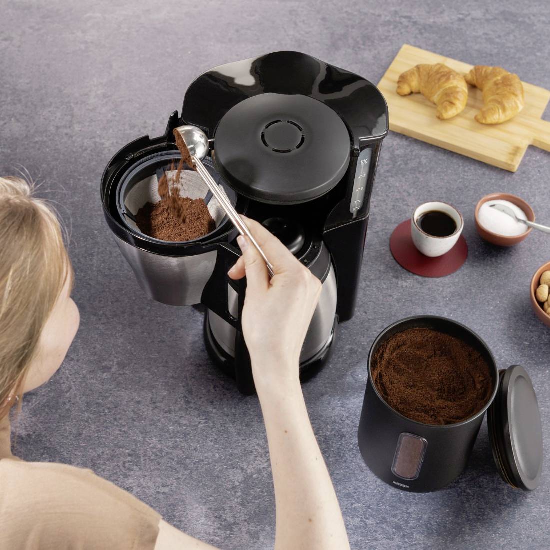 Xavax Dauerfilter für Kaffeemaschine, Kaffeefilter-Ersatz für Größe 4, Schwarz 00111263 permanentný kávový filter-2