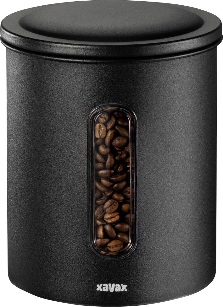 Xavax Kaffeedose für 500g Bohnen oder 700g Pulver, luftdicht, aromadicht, Schwarz 00111275 Barattolo porta caffè
