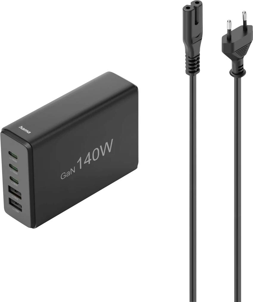 Hama USB nabíjacia stanica do zásuvky (230 V) Qualcomm Quick Charge 3.0, rýchlonabíjačka, GaN , USB Power Delivery (USB--0