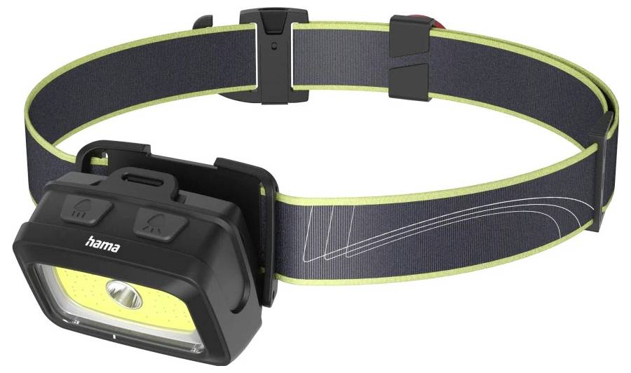 Hama COB LED čelovka, s funkciou núdzového osvetlenia, 350 lm, 5 h, 95.00 g-1