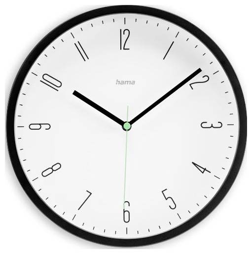 Hama 00185882 Quartz nástenné hodiny 25 cm x 25.00 mm x 25.00 mm x 4.00 mm čierna-0