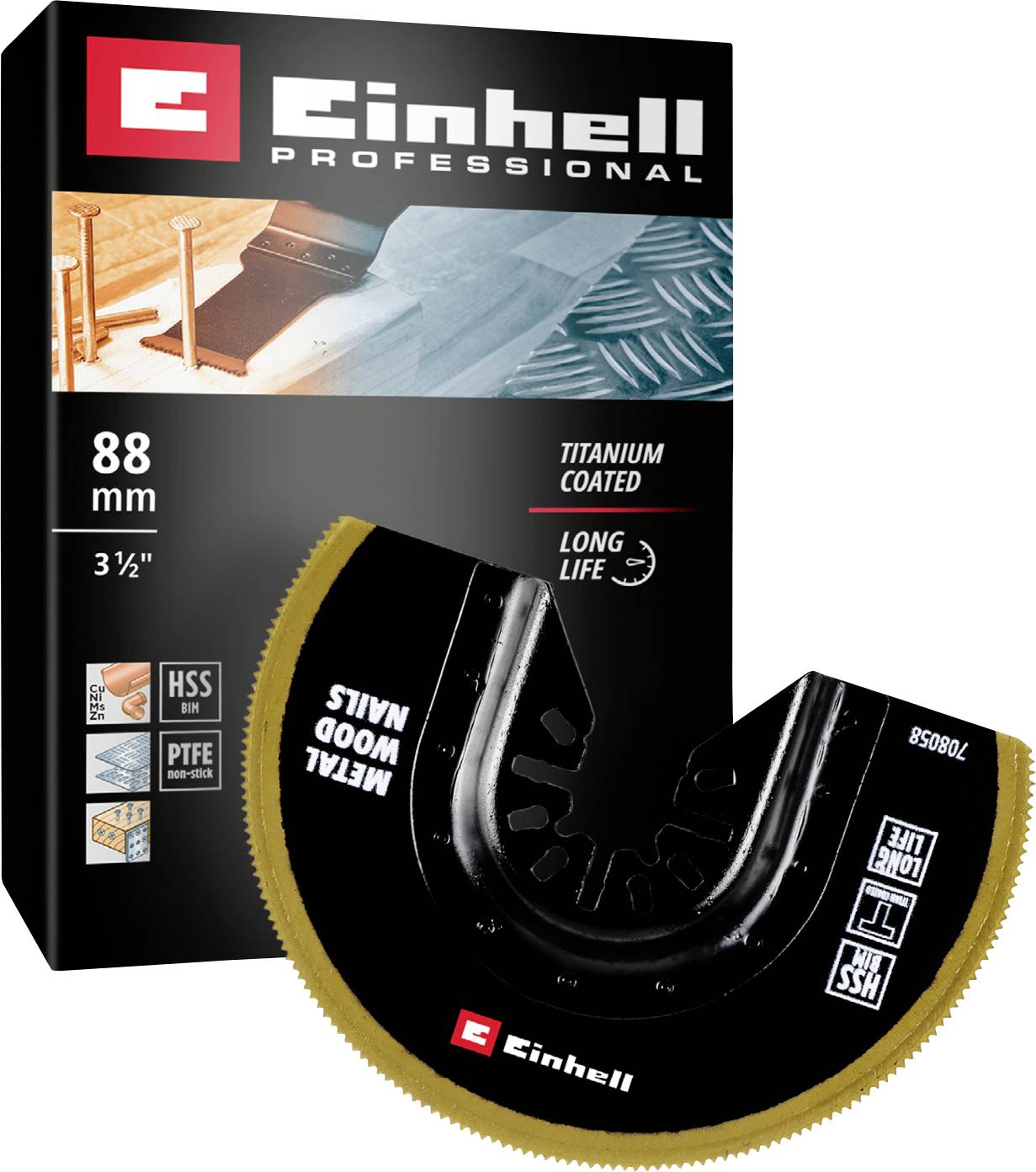 Einhell 708058 Sägeblatt halbr. BIM-TI, 88mm Bimetallico Lama per tagli dal pieno 88 mm 1 pz.