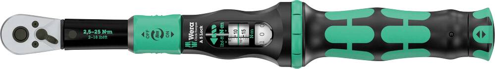Wera Click-Torque Lock A 5, 05075690001, momentový kľúč, s prepínací račňou, 1/4" (6,3 mm), 2.5 - 25 Nm-0
