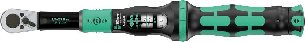 Wera Click-Torque Lock A 6, 05075691001, momentový kľúč, s prepínací račňou, 1/4" (6,3 mm), 2.5 - 25 Nm-0