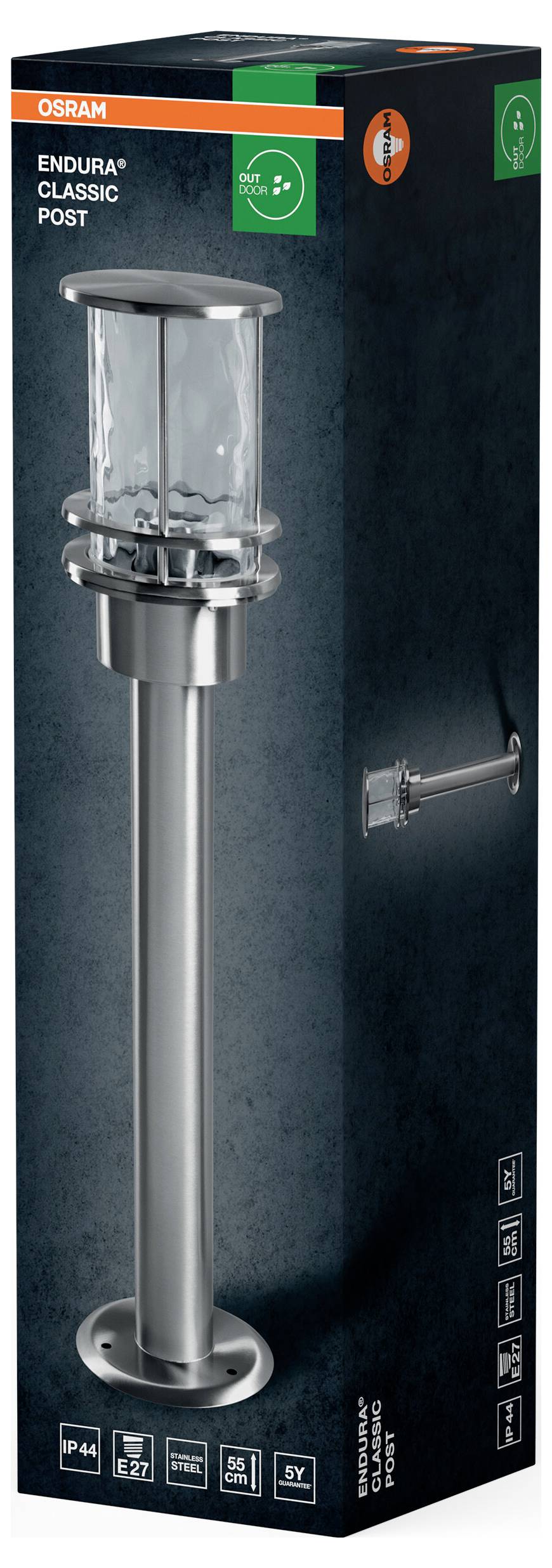 OSRAM HOMELIGHTING ENDURA Classic Post 55cm E27 4099854452239 LED vonkajšie nástenné osvetlenie  LED E27 Steel-2