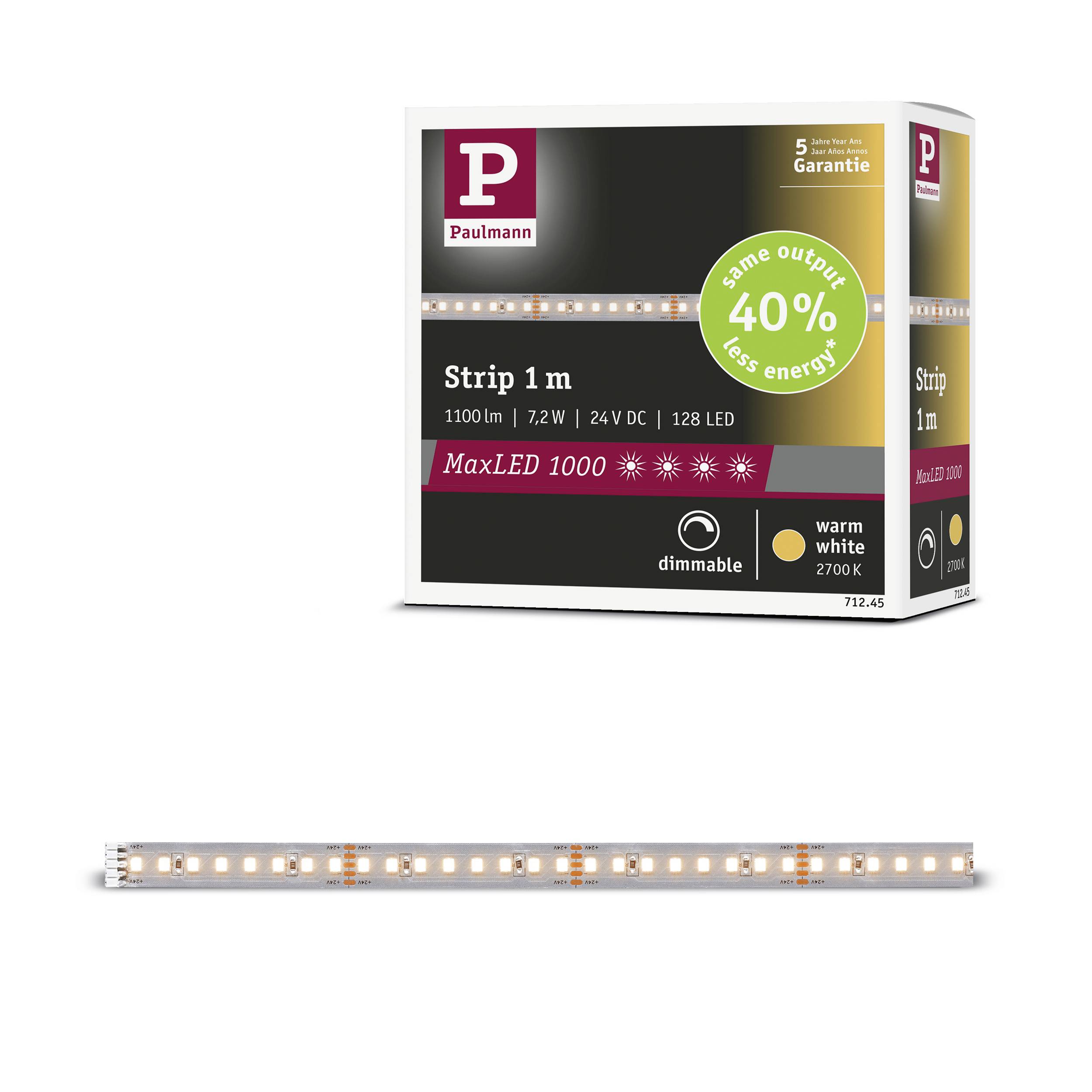 Paulmann MaxLED 1000 Erweiterung 71245 LED pásik konektor 24 V/DC 1 m teplá biela-11