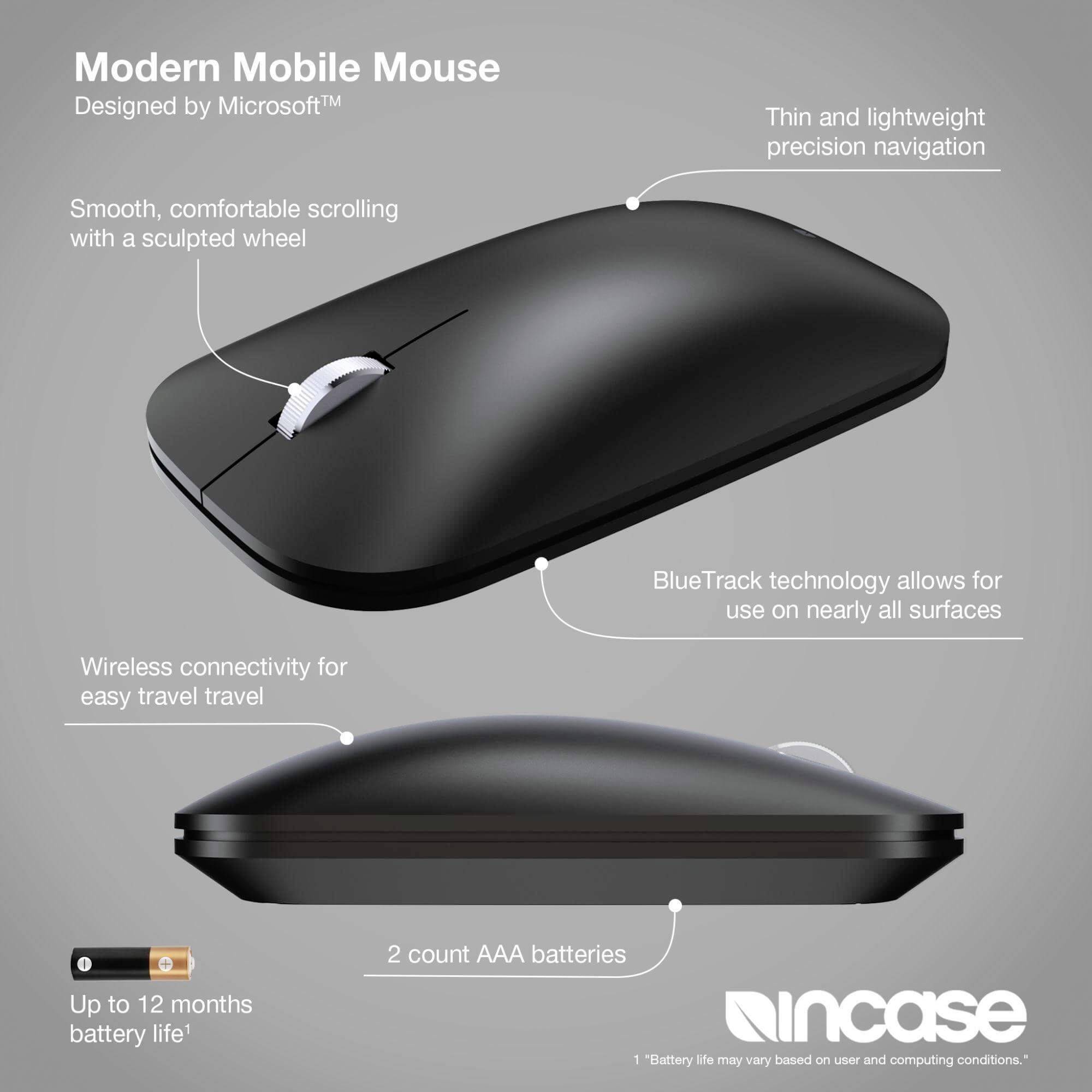 Incase Blue Track myš, prenos Bluetooth®, 4 tlačidlo, čierna-5