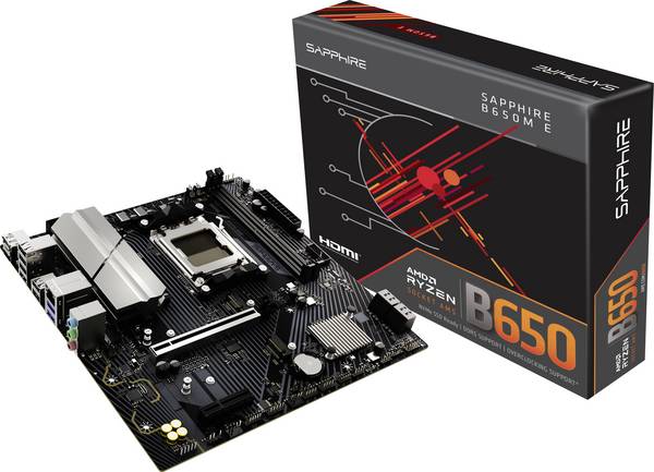 Sapphire 52112-04-40G Základná doska Socket AMD AM5 Tvarový faktor Micro-ATX Čipová sada základnej dosky AMD® B650