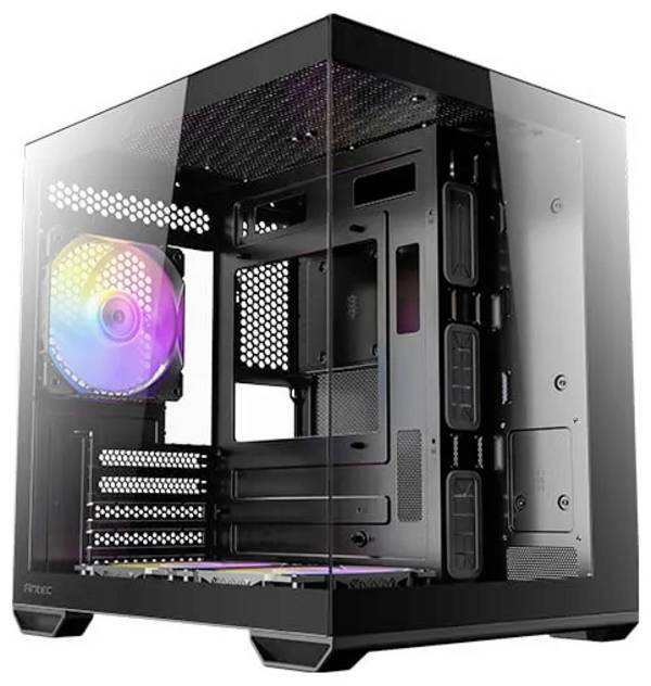 Antec 0-761345-10217-9 mini tower PC skrinka čierna 3 predinštalované ventilátory, bočné okno