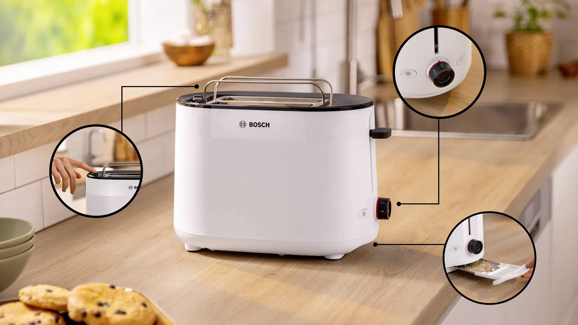 Bosch Kompakt Toaster MyMoment, weiß hriankovač biela-1