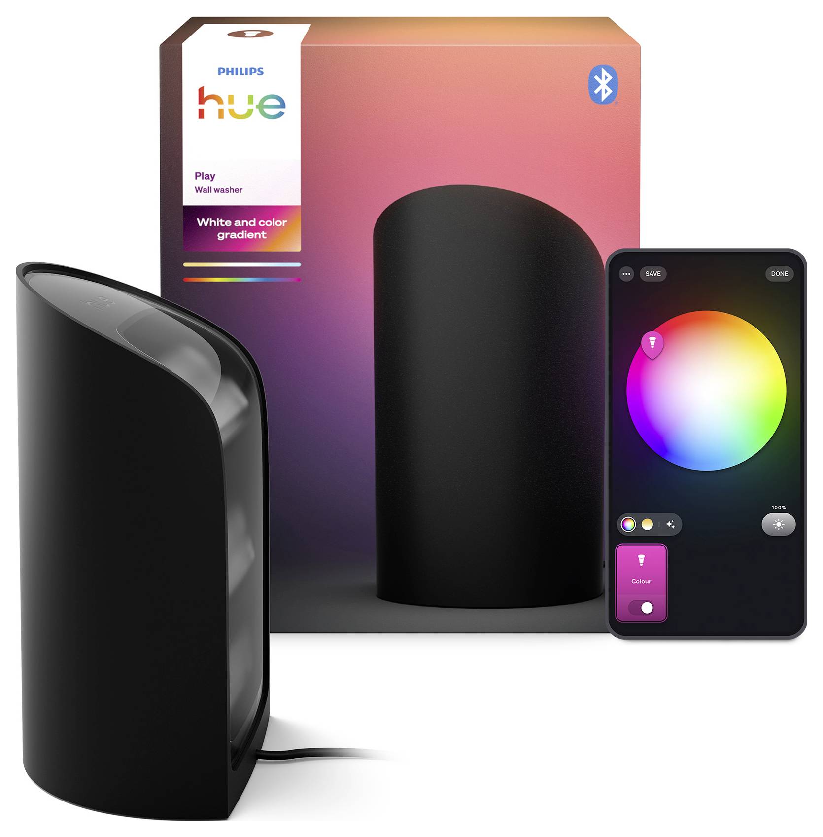 Philips Hue stolná lampička, nástenné svietidlo Philips Hue Play Wallwasher, schwarz LED 20 W N/A-1