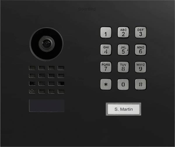 DoorBird D1101KH Modern UP Bluetooth®, Wi-Fi, LAN domovej telefón vonkajšia jednotka, grafit čierna (hodvábne matná), 423874183