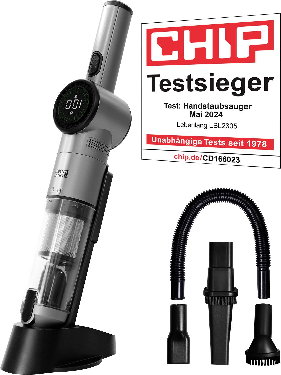 Lebenlang LBL2305 akumulátorový vysávač 135 W bezvreckový, vr. nabíjačky , s displejom, cyklónová technológia