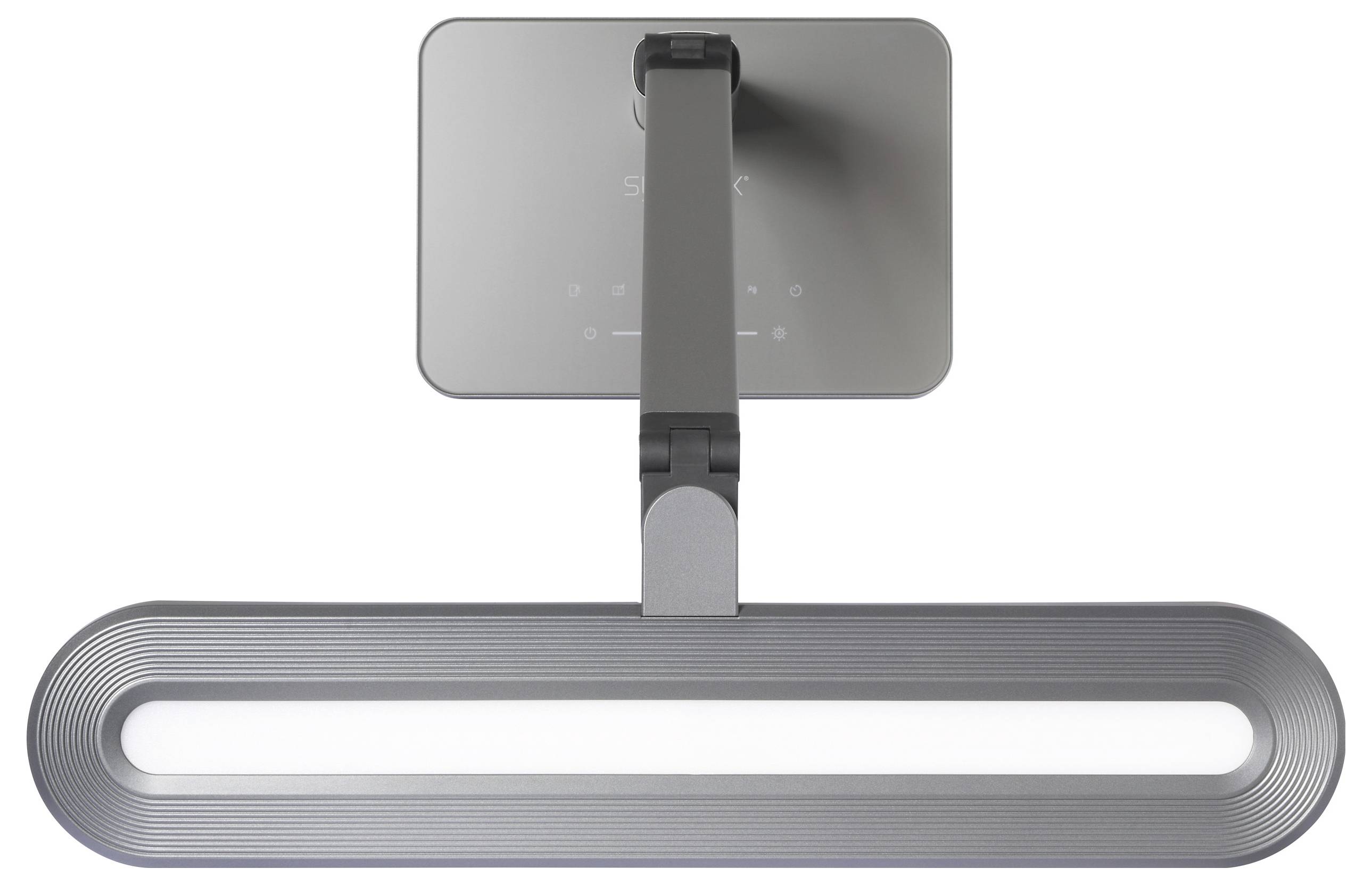 'BenQ ScreenBar' má elegantný, moderný dizajn s dotykovými ovládačmi na vrchu, ktoré poskytujú nastaviteľné osvetlenie pre rôzne pracovné potreby.