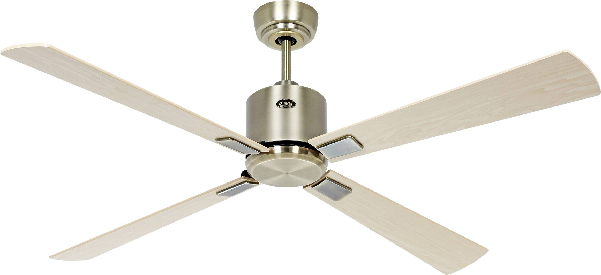 CasaFan ECO NEO III 132 MA-AH/BU WiFi Flügel Ahorn/Buche Plafondventilator 27 W (Ø x h) 132 cm x 360 mm Antiek-messing Met afstandsbediening, Timer, Met afbeelding