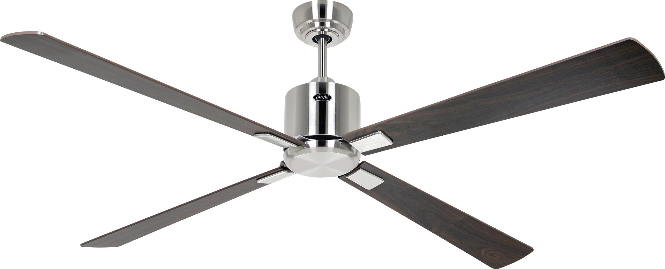 CasaFan ECO NEO III 152 BN-NB/KI WiFi Flügel Nussbaum/Kirsche Plafondventilator 27 W (Ø x h) 152 cm x 360 mm Chroom (geborsteld) Met afstandsbediening, Timer, afbeelding