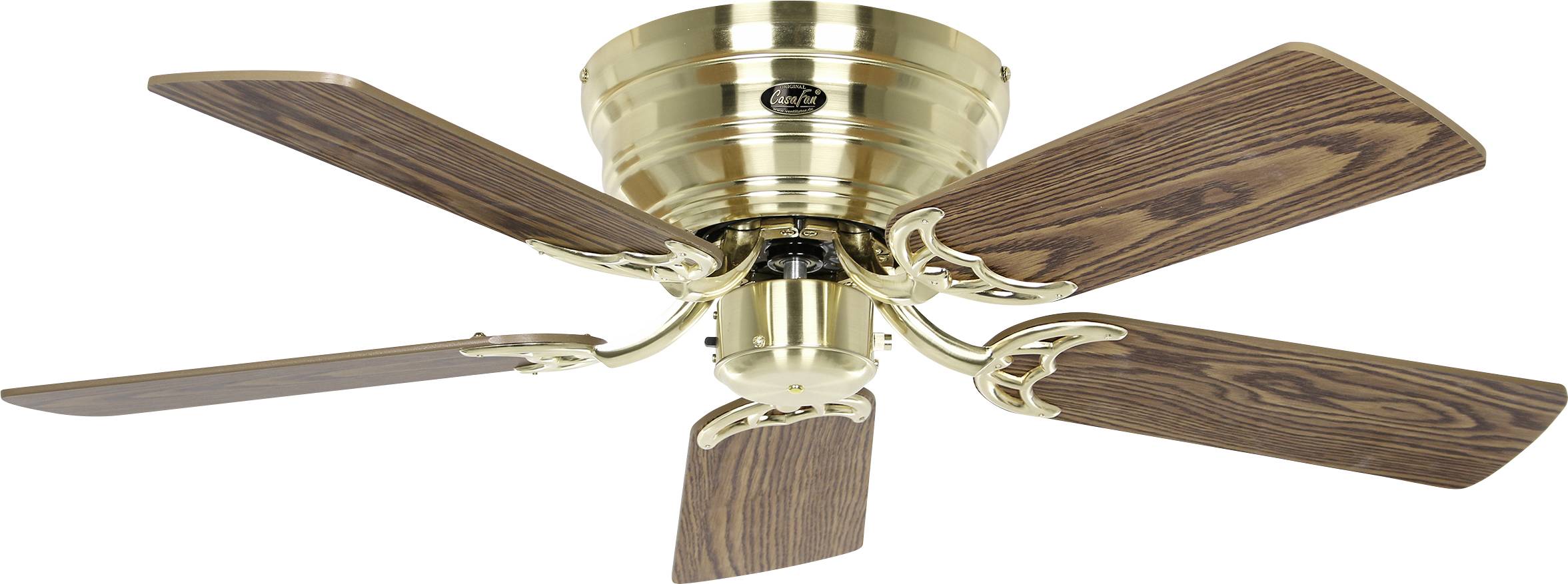 CasaFan FLAT 103-III MG-EA/BU Flügel Eiche antik/Buche Ventilatore da soffitto Ottone (spazzolato) Pale reversibili, Funzione invernale