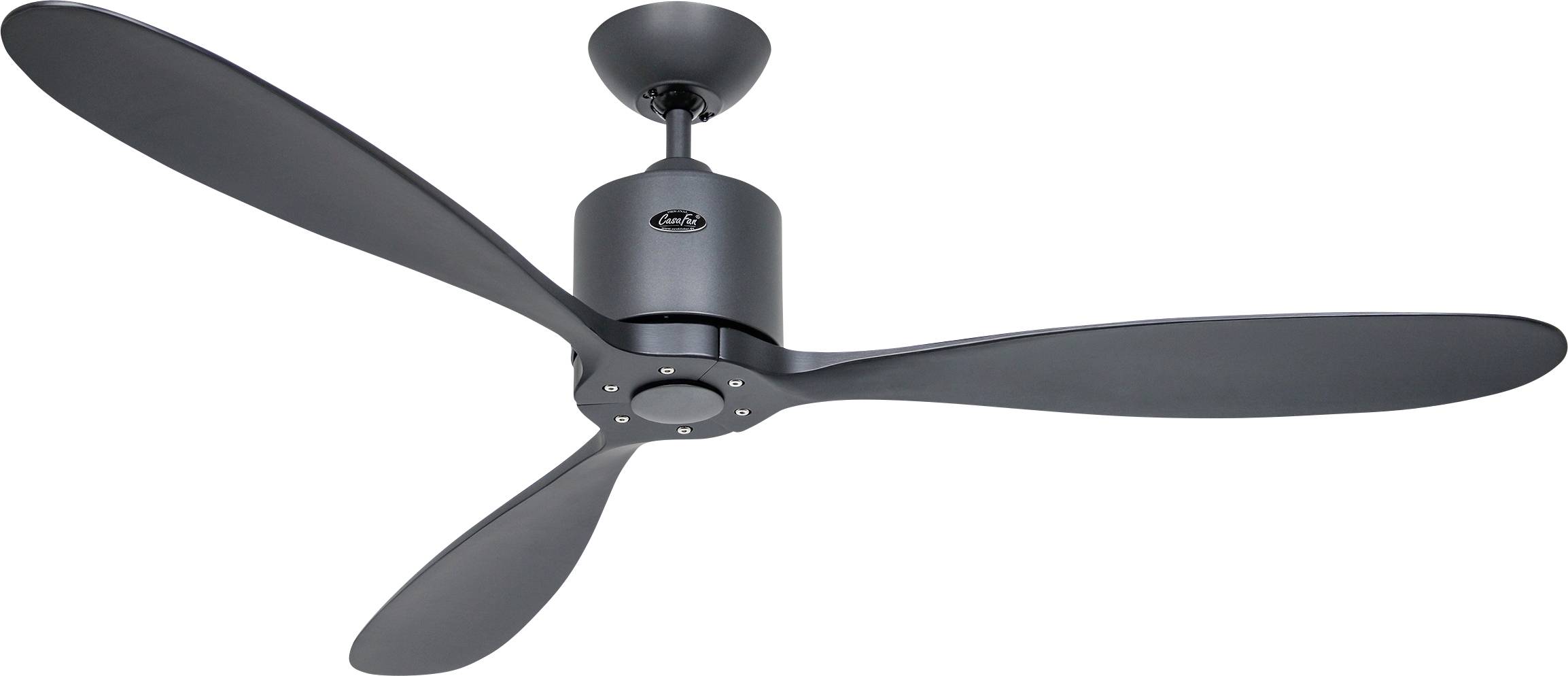 CasaFan Aeroplan Eco 132 Bg-Sw Flügel Massivholz Schwarz Plafondventilator 27 W (Ø X H) 132 Cm X 310 Mm Basaltgrijs Met Afstandsbediening, Timer,