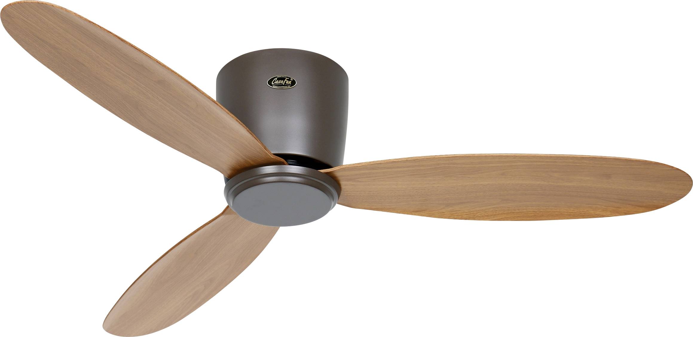 CasaFan ECO PLANO II 112 BZ-EN WiFi Flügel Eiche natur Ventilatore da soffitto Bronzo con telecomando, Timer, Funzione invernale, controllato da App