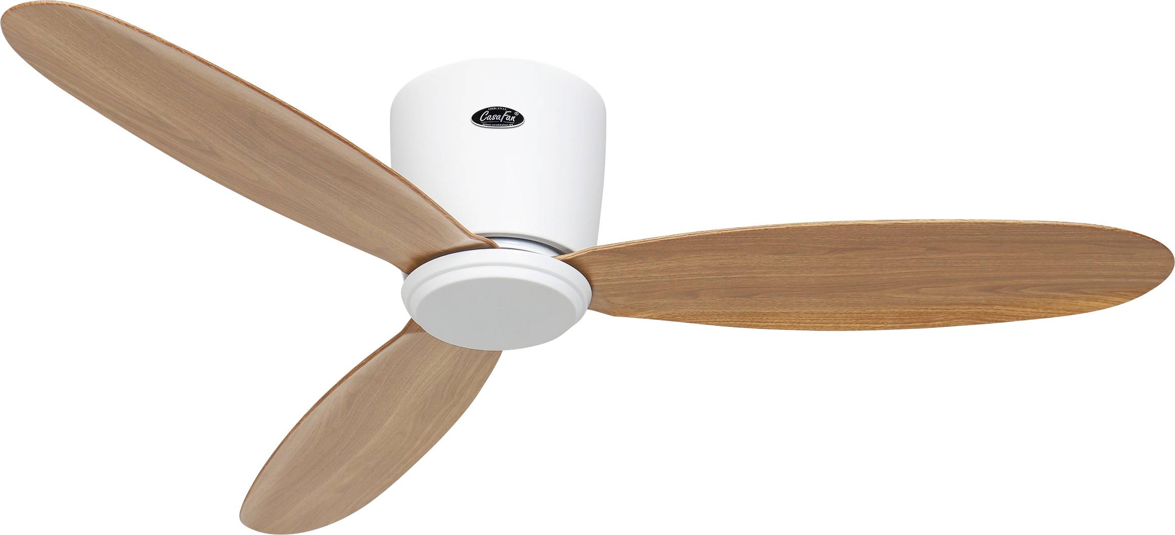CasaFan ECO PLANO II 112 WE-EN WiFi Flügel Eiche natur Ventilatore da soffitto Bianco con telecomando, Timer, Funzione invernale, controllato da App