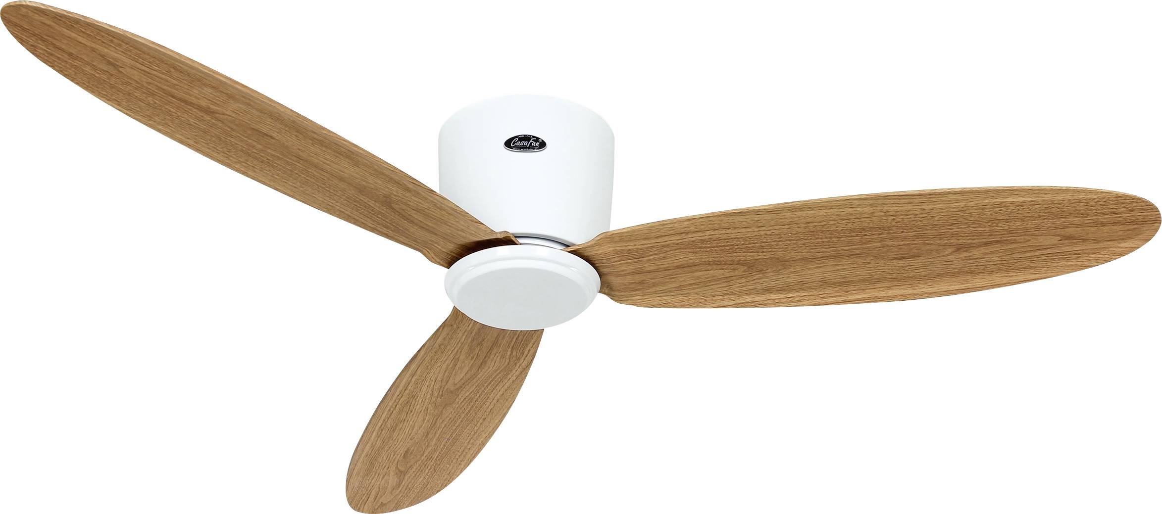 CasaFan ECO PLANO II 132 WE-EN WiFi Flügel Eiche natur Ventilatore da soffitto Bianco con telecomando, Timer, Funzione invernale, controllato da App