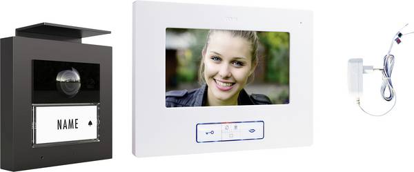 m-e modern-electronics VDV 20106 A  domové videotelefón kompletný set, bieločierna, 41471