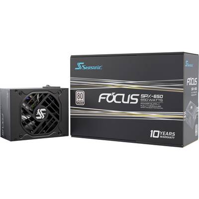 Napájací zdroj Seasonic FOCUS SPX-650, 80 Plus Platinum, plne modulárny, s výkonom 650 wattov a 10-ročnou zárukou.