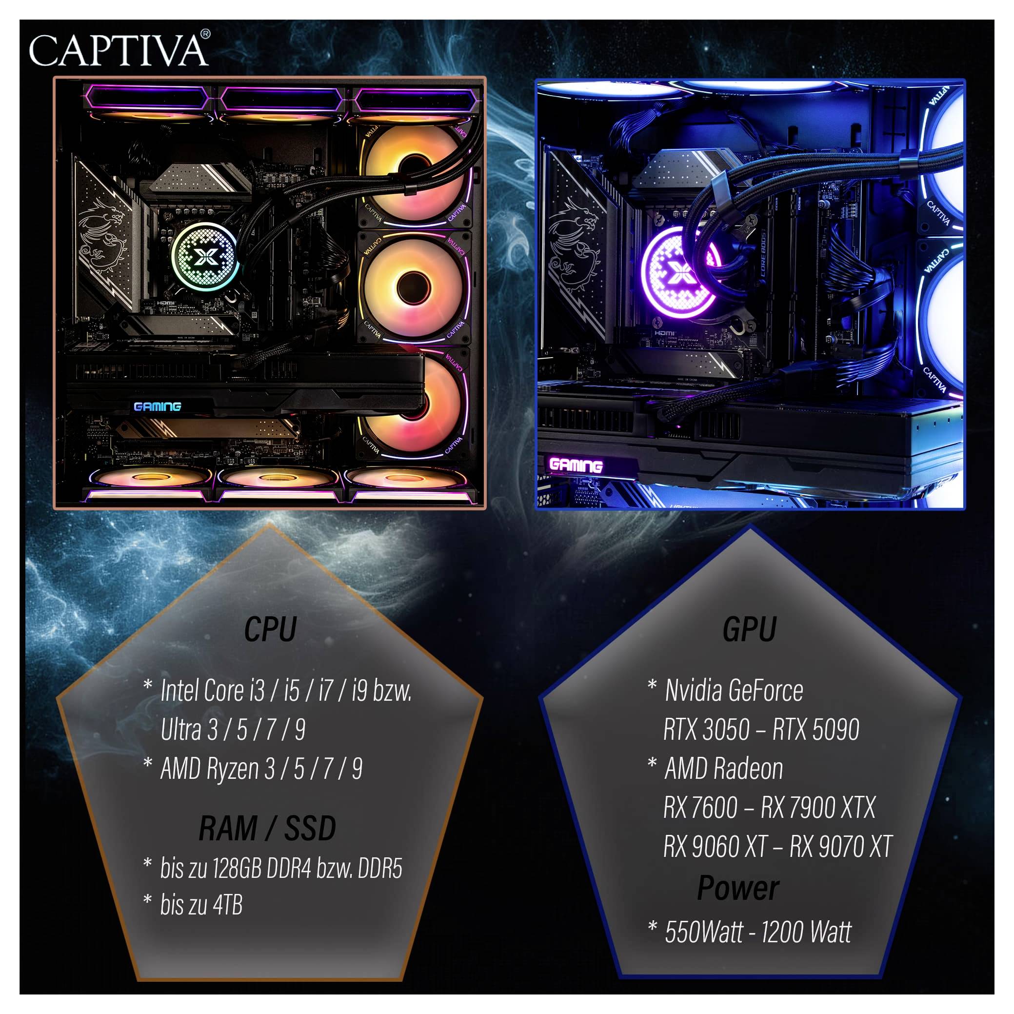 Captiva herný počítač Highend Gaming I89-037 () Intel® Core™ Ultra 9 285K 64 GB RAM 2 TB SSD Nvidia GeForce RTX 5080 GDD-5