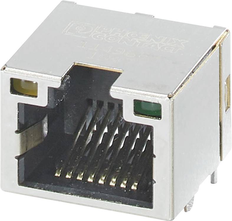 Ethernetový port konektor s viacerými internými pinmi, používaný na sieťové káblové pripojenia.