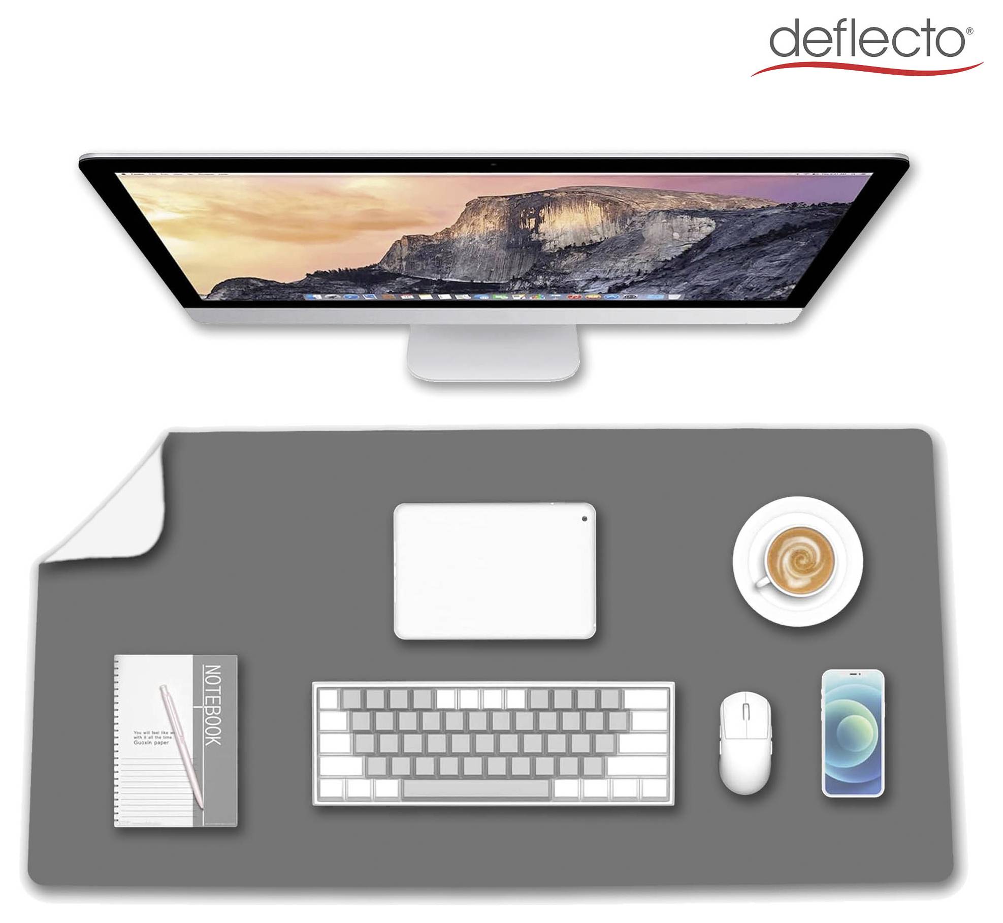 Deflecto DM8040GW písacie podložka sivá, biela (š x v) 80 cm x 40 cm-2