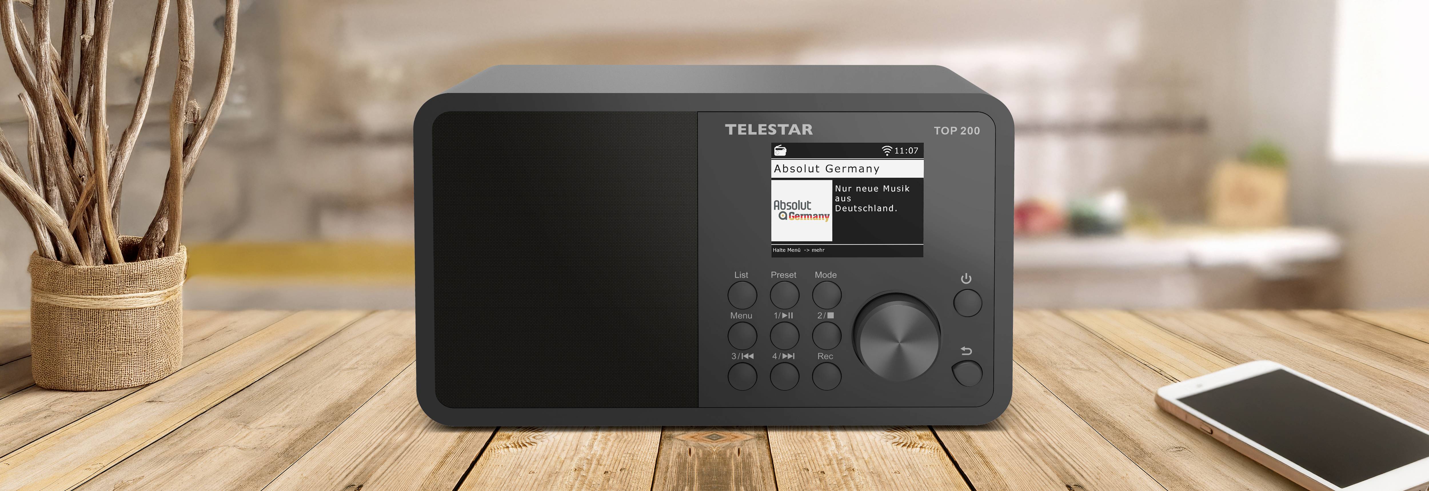 Telestar TOP 200 Schwarz 5700200 internetové prenosné rádio, internetové, DAB+, FM, čierna-6