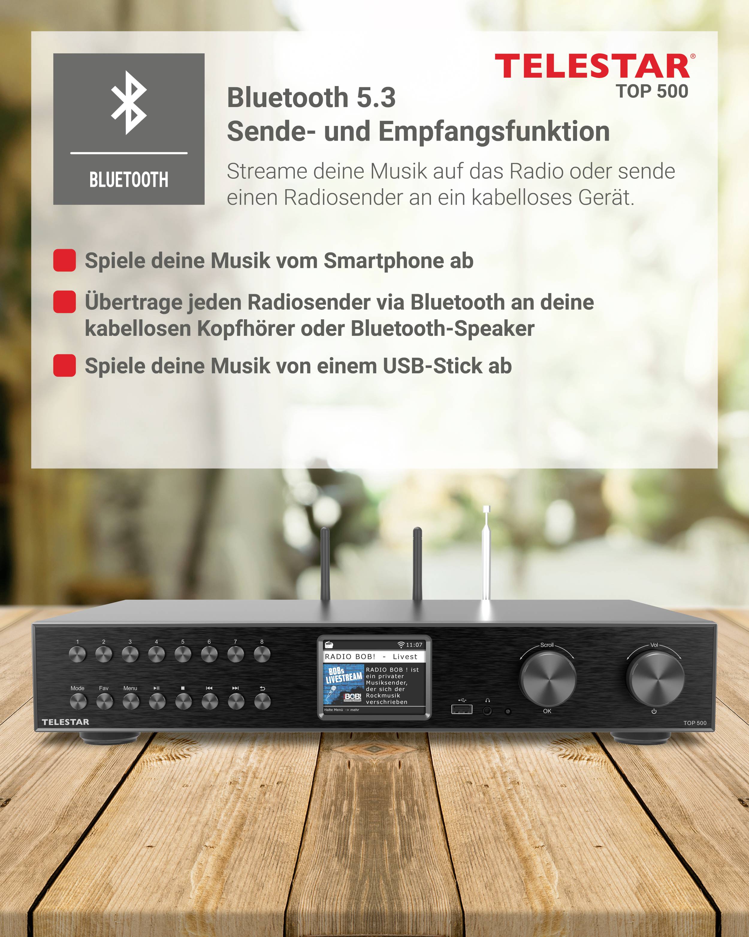 Telestar TOP 500 Schwarz tuner čierna-8