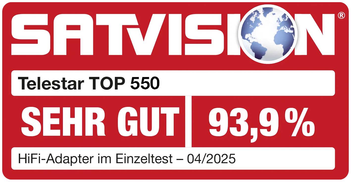 Obrázok ocenenia pre Telestar TOP 550 Schwarz tuner internetové rádio, Bluetooth®, CD prehrávač, DAB +, USB, čierna