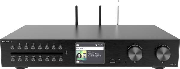 Telestar TOP 550 Schwarz tuner internetové rádio, Bluetooth®, CD prehrávač, DAB +, USB, čierna