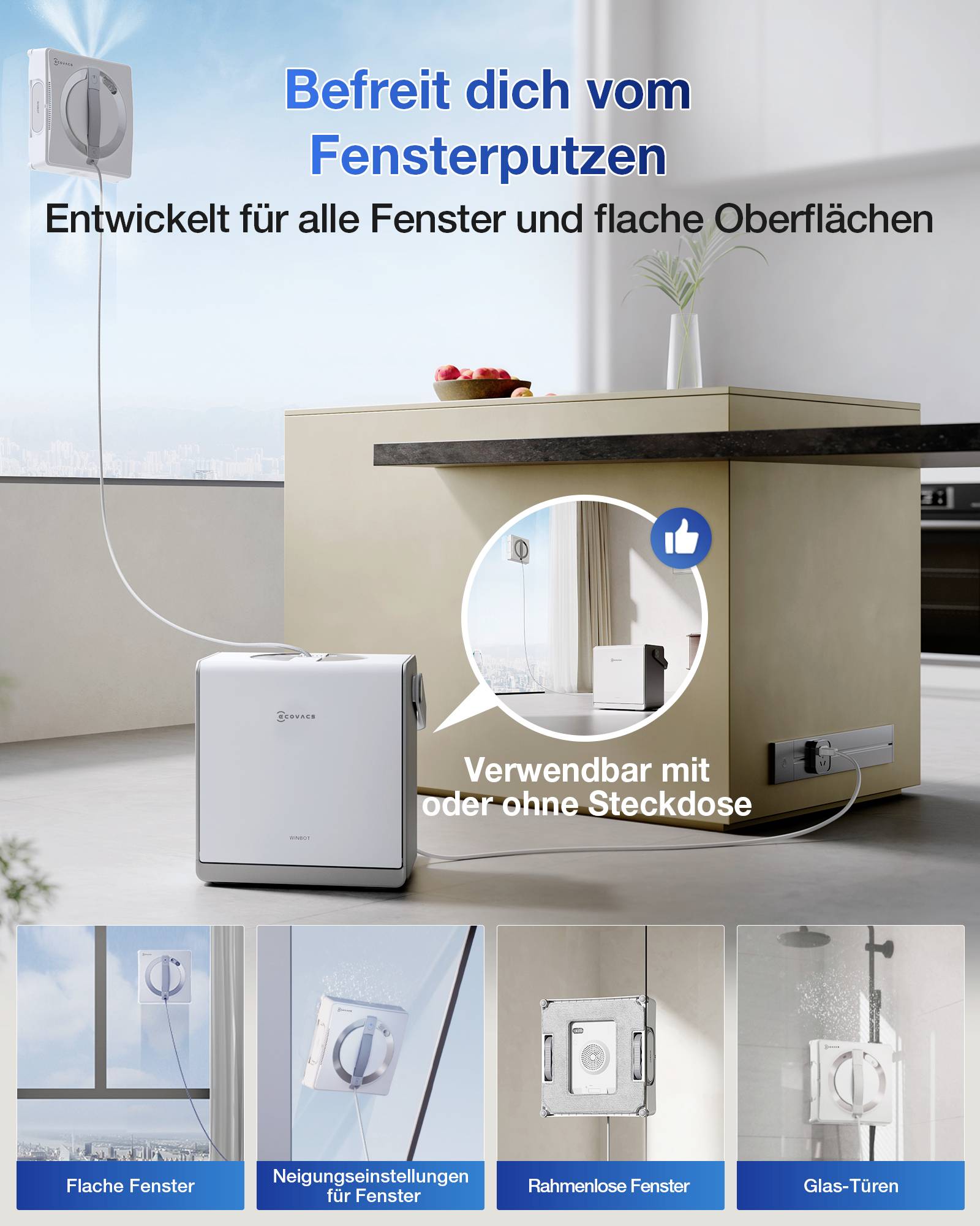 ECOVACS WINBOT W2 PRO OMNI robot na čistenie okien biela-7