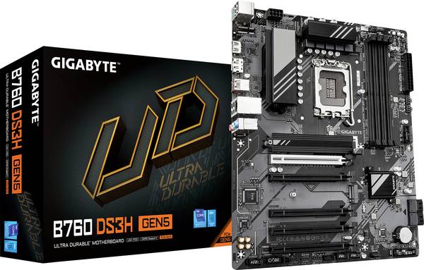 Gigabyte B760 DS3H GEN5 Základná doska Socket #####Intel® 1700 Tvarový faktor ATX Čipová sada základnej dosky Intel® B760 Express