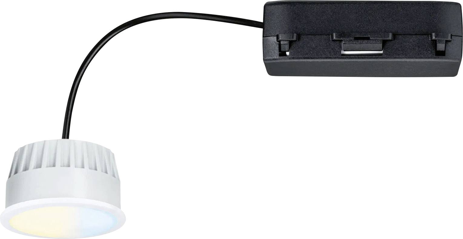 Flexibilné LED bodové svetlo s čiernou montážnou základňou. Hlava lampy ukazuje škálu farieb, čo naznačuje možnosti nastaviteľného osvetlenia.
