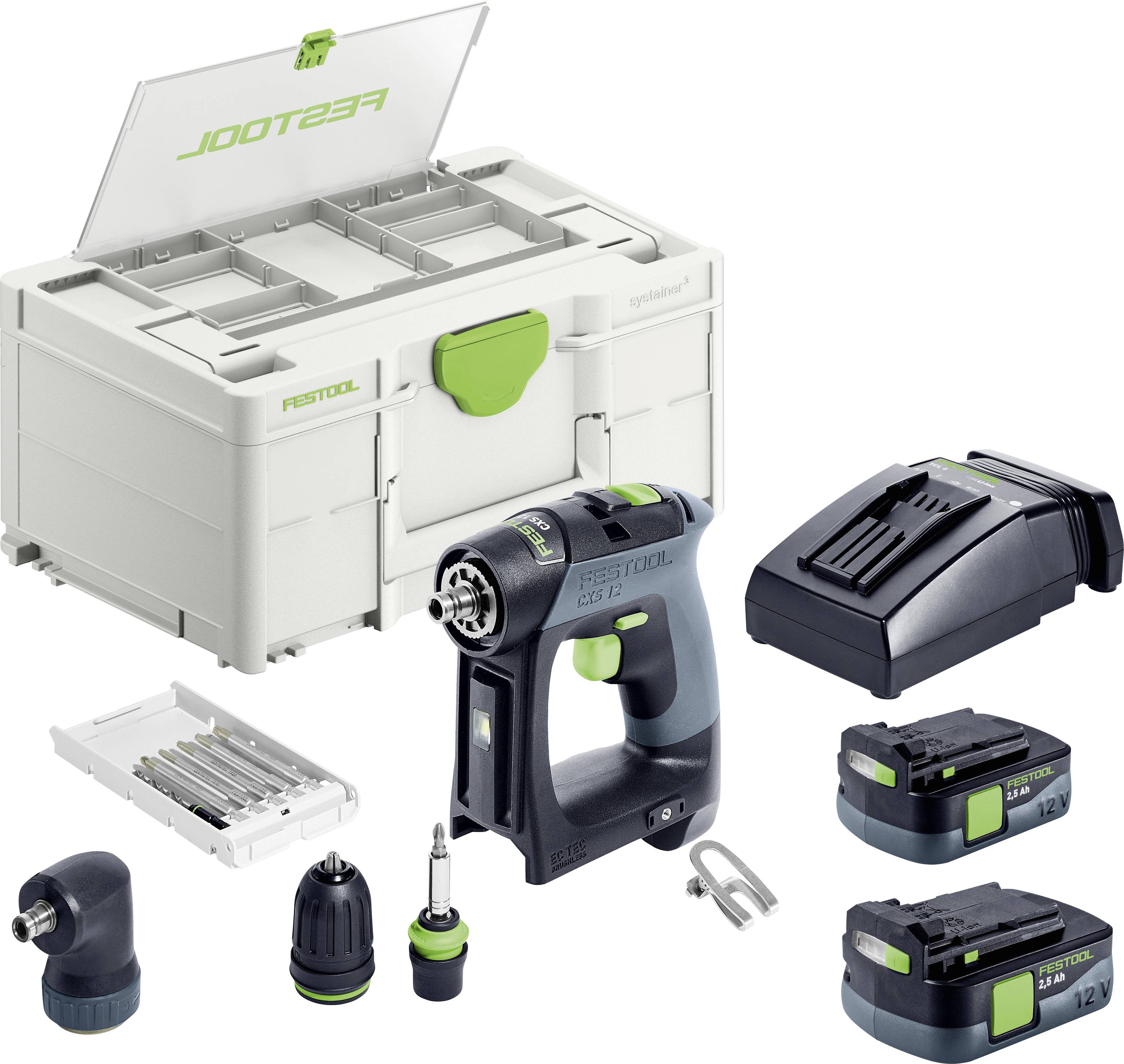 Festool CXS 12 2,5-Set 576865 Borrskruvdragare batteri 10.80 V 2.50 Ah inkl. 1x batteri, inkl. laddare