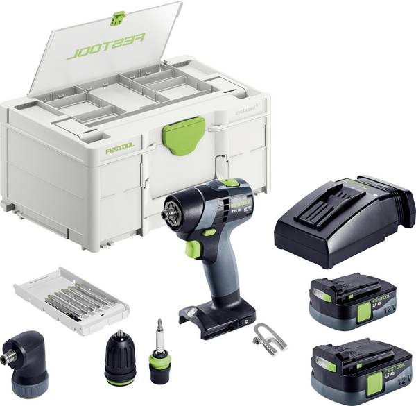Festool TXS 12 2,5-Set aku vŕtací skrutkovač, 10.80 V, 2.50 Ah  + akumulátor, vr. nabíjačky, 576874