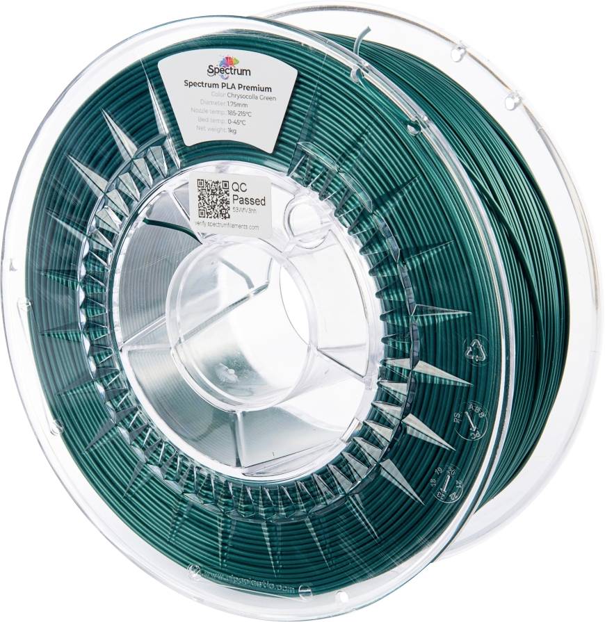 Spectrum Filaments 80846 PLA Premium Filament PLA kunststof Hoge treksterkte 1.75 mm 1000 g Chrysocolla Green, Groen 1 stuk(s)