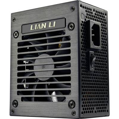 Počítačový zdroj s ventilátorom a logom 'LIAN LI' na kovovom, perforovanom kryte.